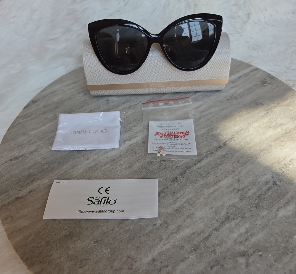 NEW JIMMY CHOO SINNIE/G/S 807IR WOMEN'S SUNGLASSES IN BLACK.